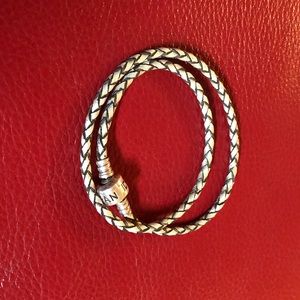 Authentic double wrap leather pandora bracelet